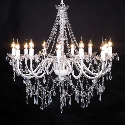 Promoção imperdível Candelabro de cristal de iluminação de vela de acrílico com 12 braços