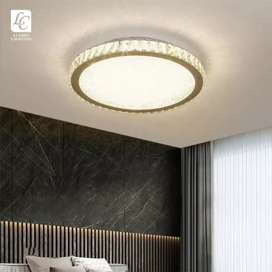 Design moderno para casa sala de estar restaurante decoração luminária de teto de cristal de aço inoxidável