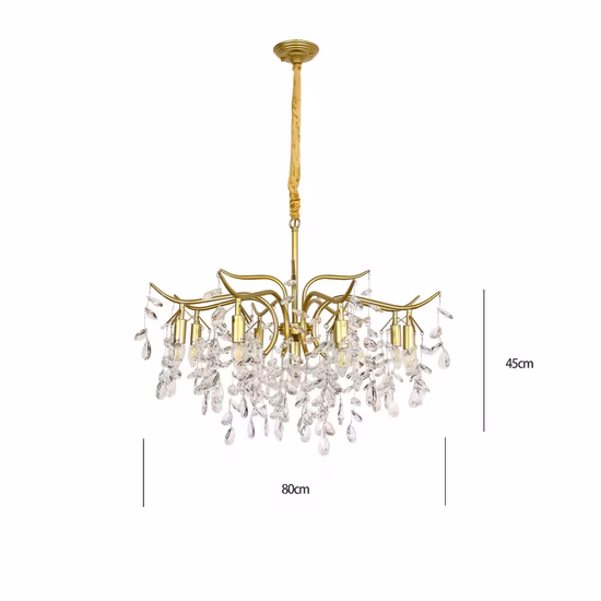 Lustre de cristal americano de luxo luz moderno simples europeu francês sala de estar lâmpada quarto arte criativa ramo lâmpadas luz pingente