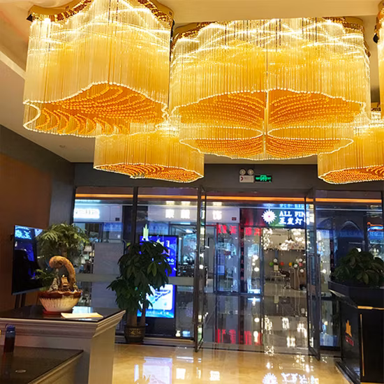 Modelagem Criativa Moderna Folha de Bordo Luminária de Cristal Luminária de Arte de Engenharia Não-Padrão Salão do Clube